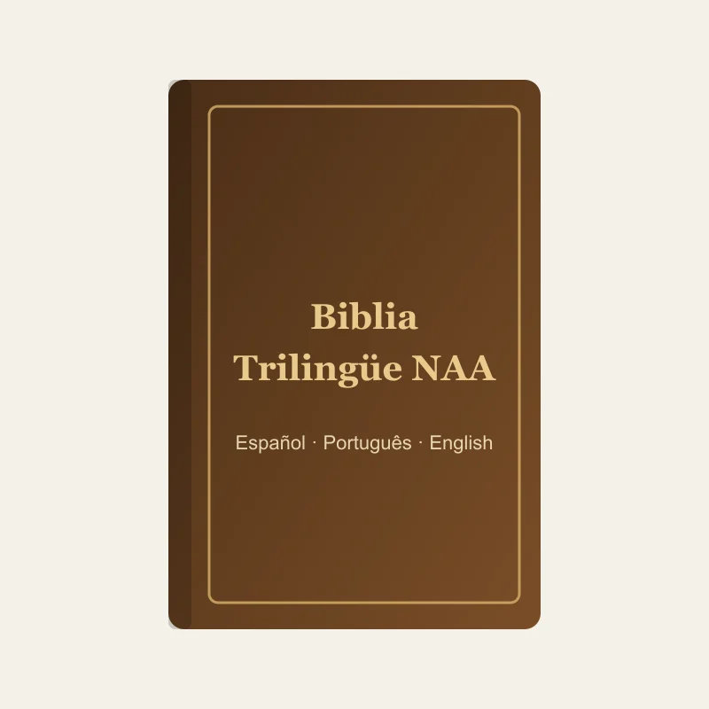 Biblia Trilingüe NAA · Tapa de lujo marrón triotone