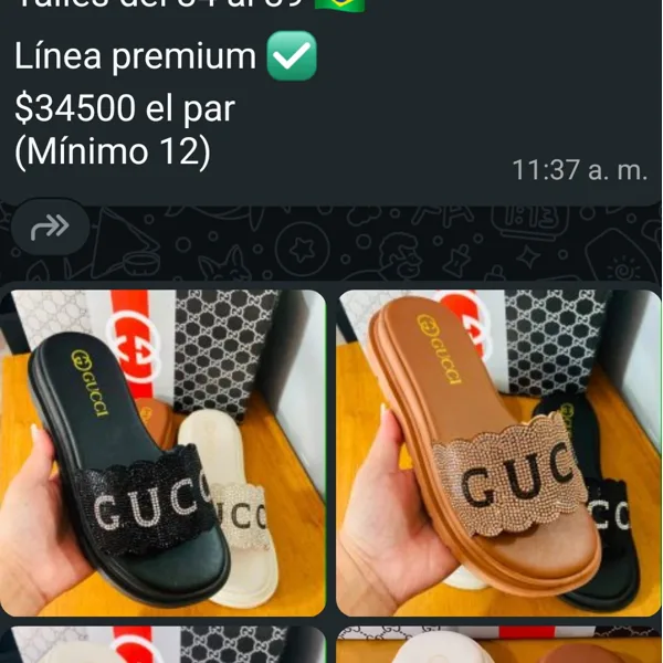Chatitas con strass — foto publicada por el comercio en su canal de WhatsApp (06/10/2026)