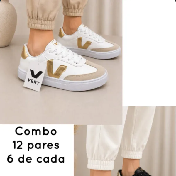Zapatillas sport con detalle dorado — foto publicada por el comercio en su canal de WhatsApp (06/10/2026)