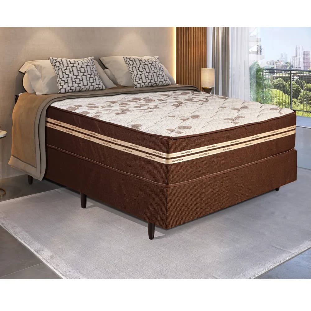 Conjunto Box Berflex Canela New 1,58 X 1,98 X 0,57