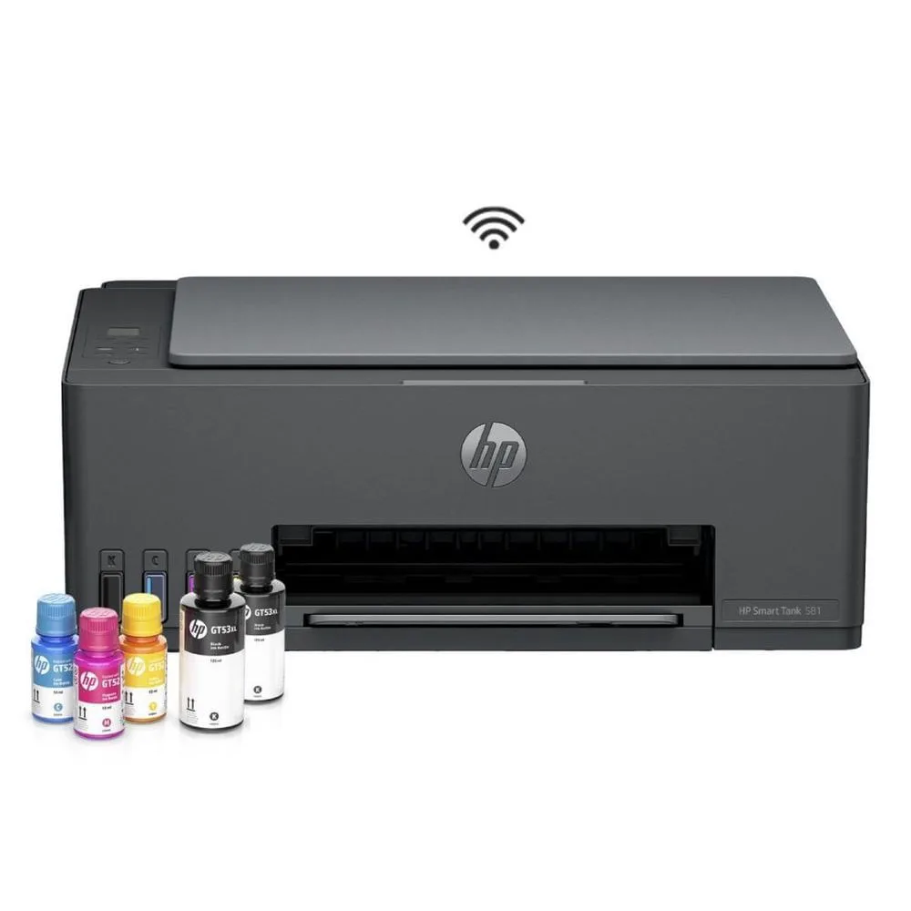 Impressora Multifuncional HP Smart Tank 581 Tanque de Tinta Colorida Wi-Fi (4A8D5A)