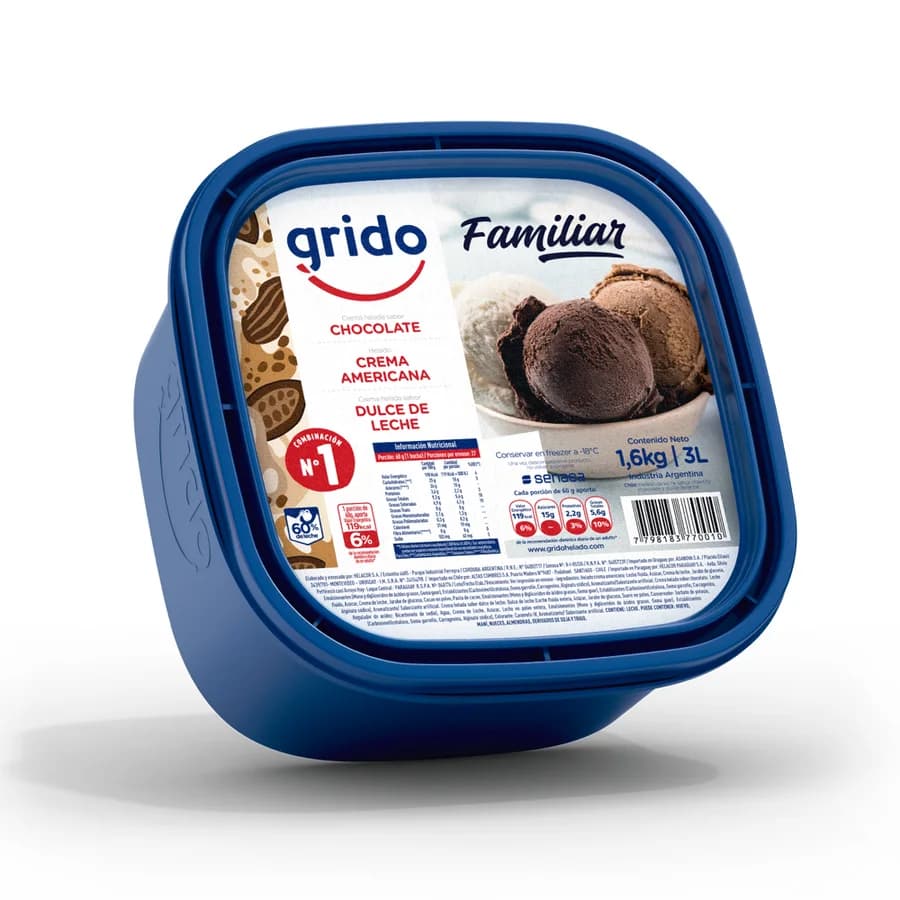 Familiar Nº 1 (Chocolate/Dulce de Leche/Americana)