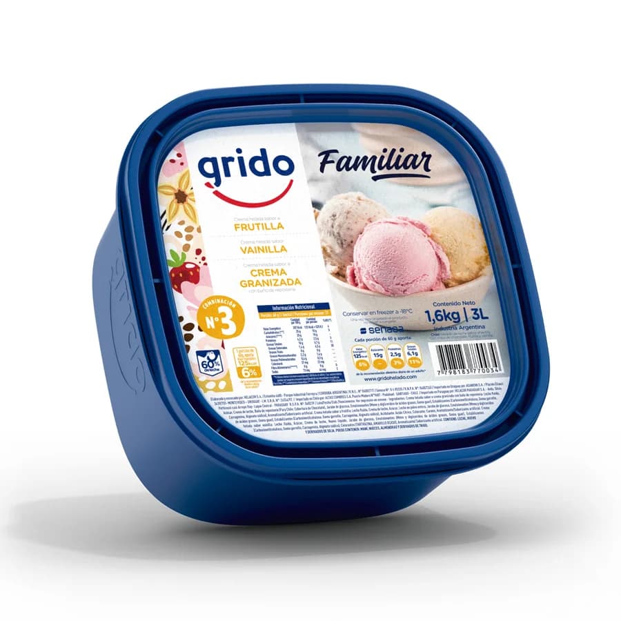 Familiar Nº 3 (Vainilla/Frutilla/Granizado)