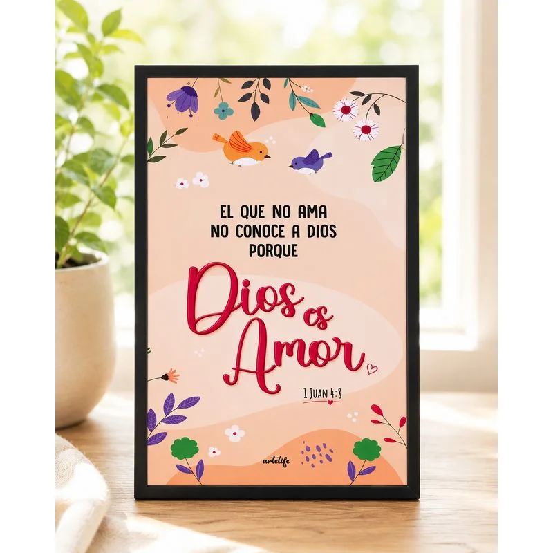 Cuadro Enmarcado 'Dios es Amor' · 1 Juan 4:8