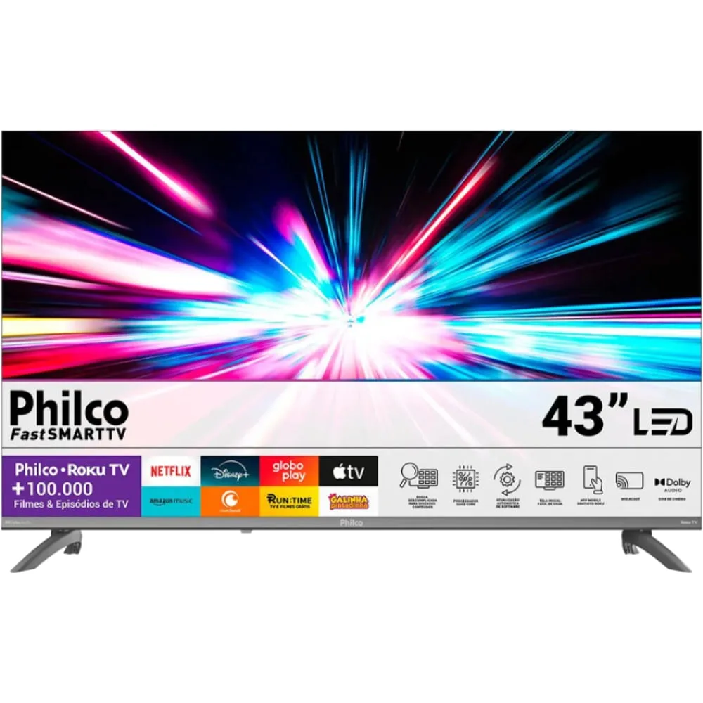 Smart TV Full HD Philco 43" LED Android PTV43M8GAGCMBLF HDR Preto