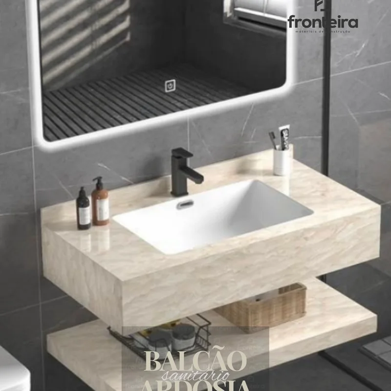 Balcão Sanitário Ardósia Pettra Bege