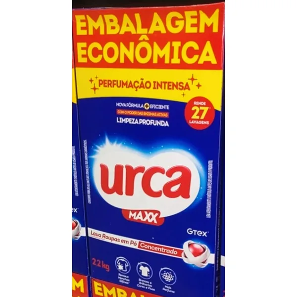 Sabão em pó Urca Maxx 2,2 kg — stories de Instagram @supersaojoseoficial (29/10/2026), cartazes "Ofertas Fim de Semana" na loja