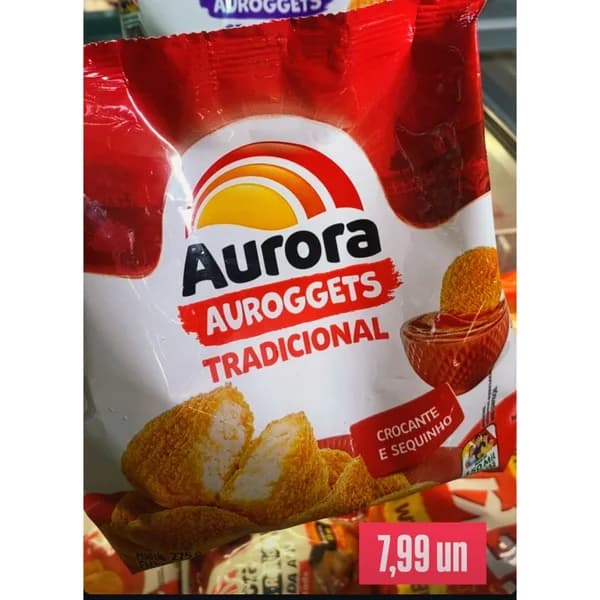 Nuggets de frango Aurora Auroggets tradicional 275 g — stories de Instagram @supersaojoseoficial (29/10/2026), cartazes "Ofertas Fim de Semana" na loja