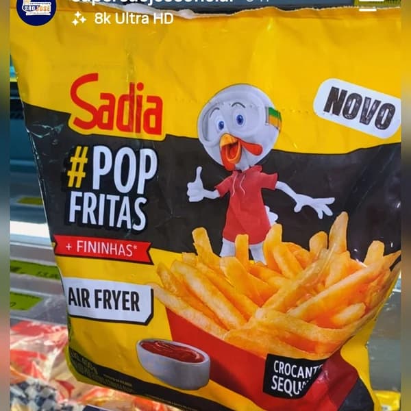 Batata congelada Sadia #Pop Fritas air fryer 7 mm 400 g — foto da loja nos stories de Instagram @supersaojoseoficial (28/10/2026)