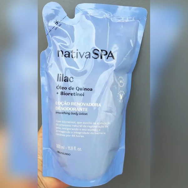 Loção renovadora desodorante Nativa SPA Lilac refil 350 ml — foto da loja nos stories de O Boticário Dionísio Cerqueira (28/10/2026)