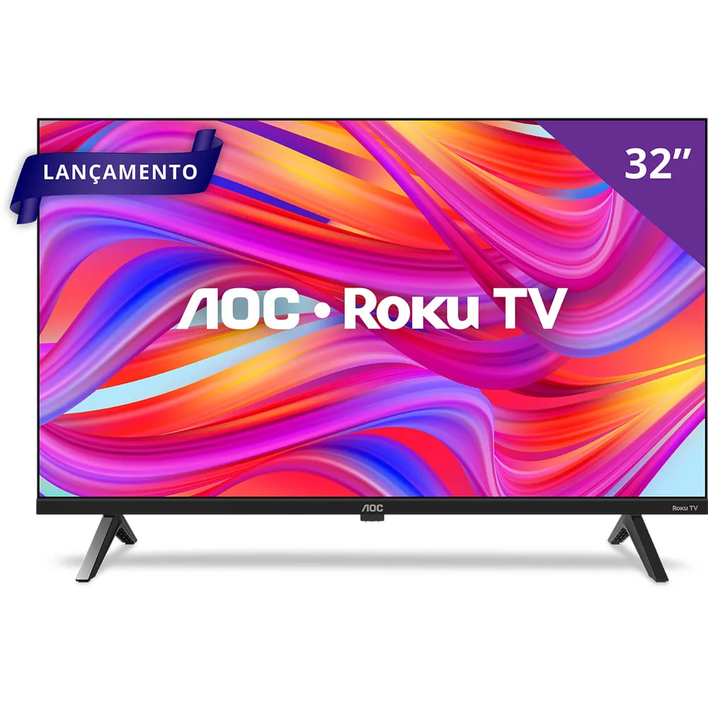 Smart TV 32" AOC Full HD Roku TV LED Wi-Fi Preto