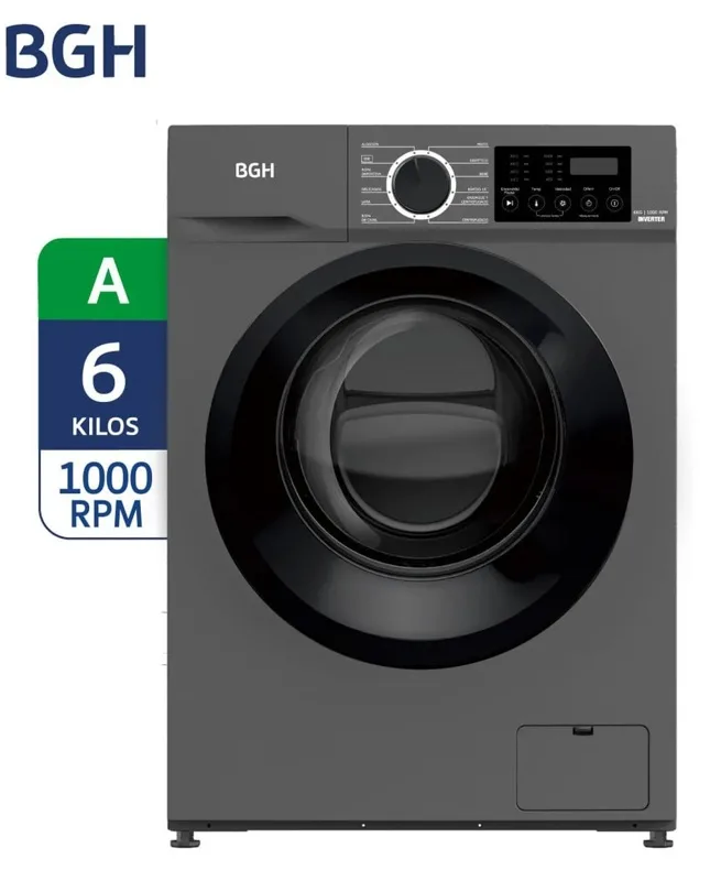 Lavarropas BGH BWFE06S24AR Inverter 6 kg 1000 rpm Silver