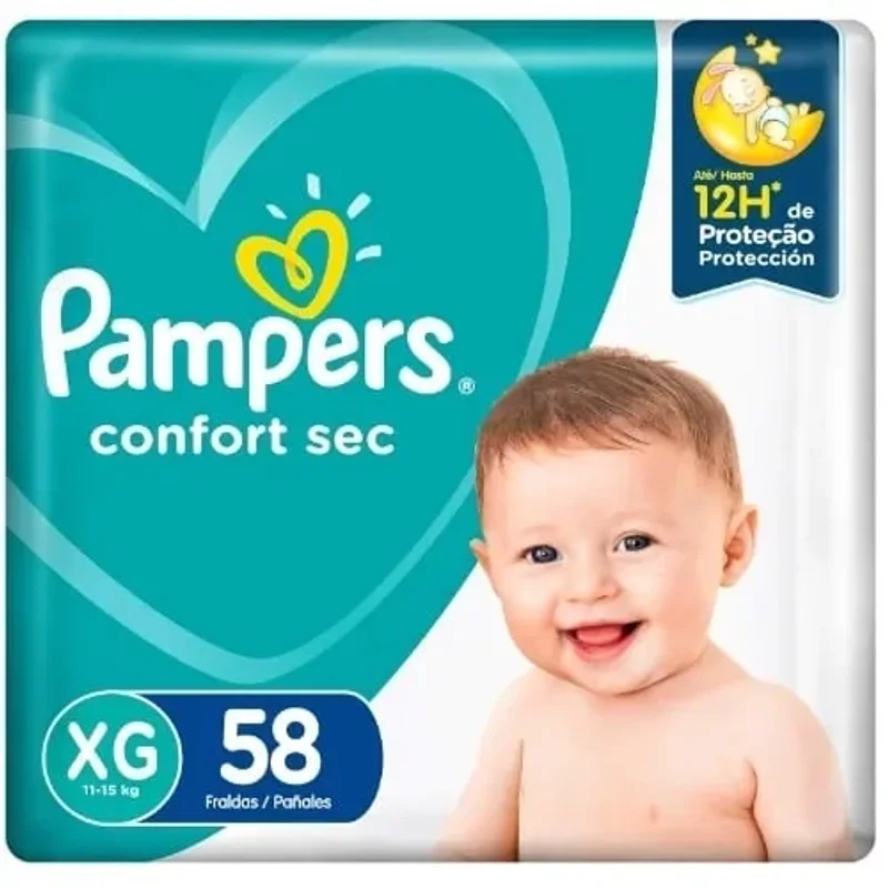 Fralda Pampers Confort Sec XG 58 unidades