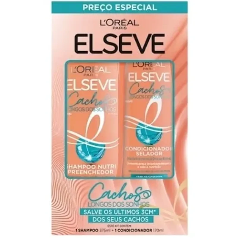 Kit Elseve Cachos Longos dos Sonhos Shampoo 375 ml + Condicionador 170 ml
