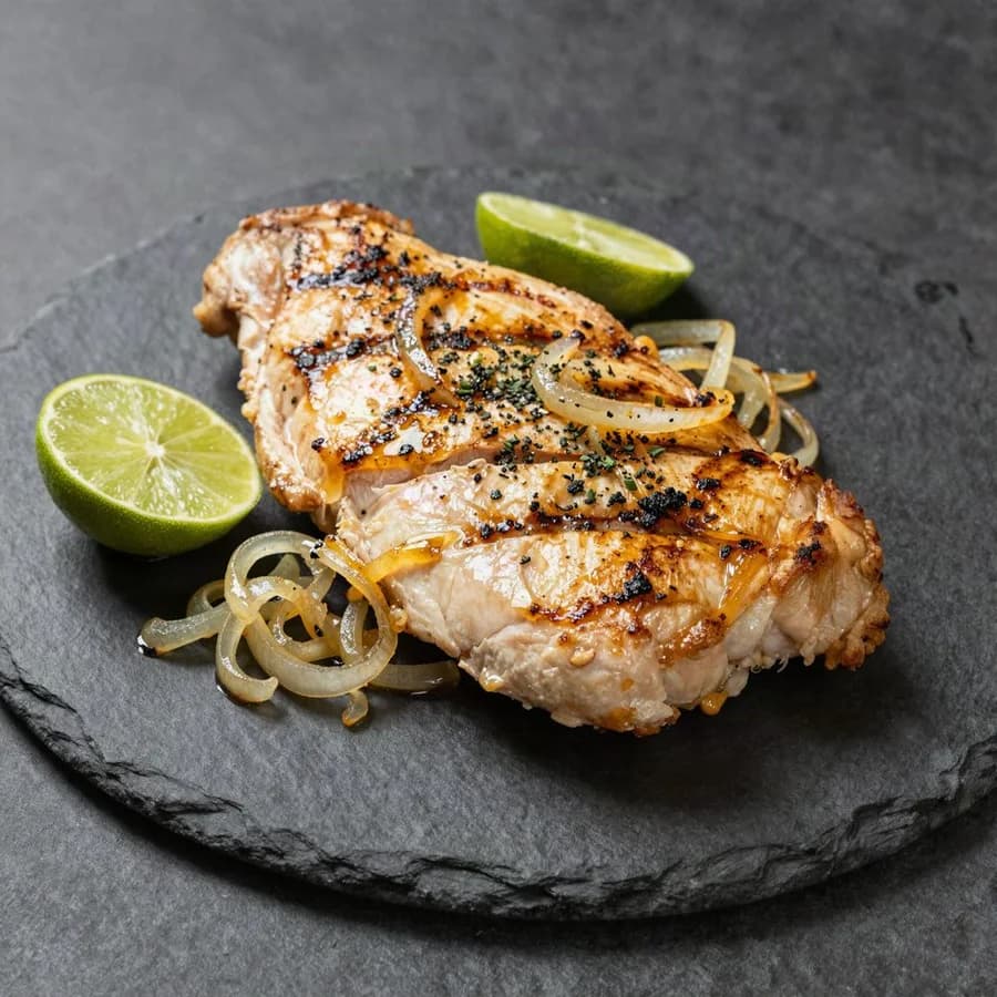 Peito de frango acebolado