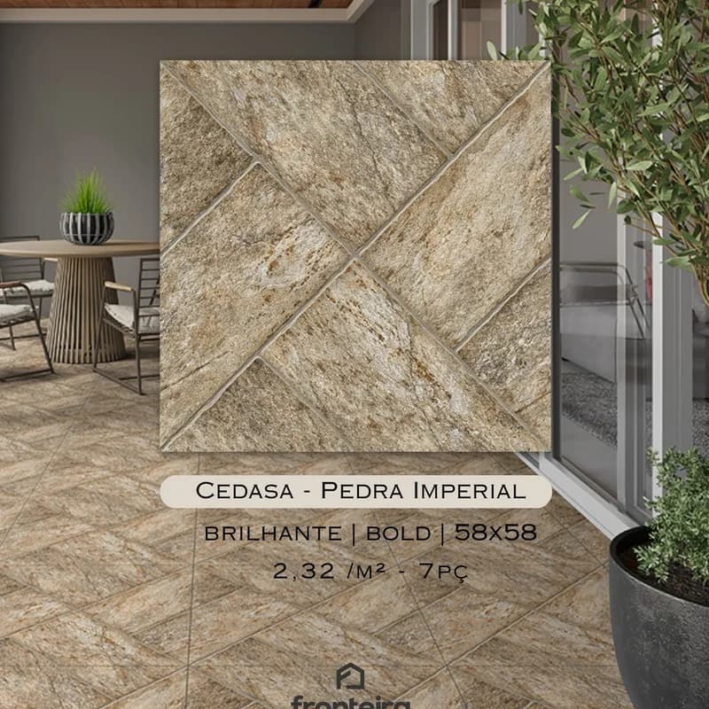 Porcelanato Cedasa Pedra Imperial Brilhante 58×58