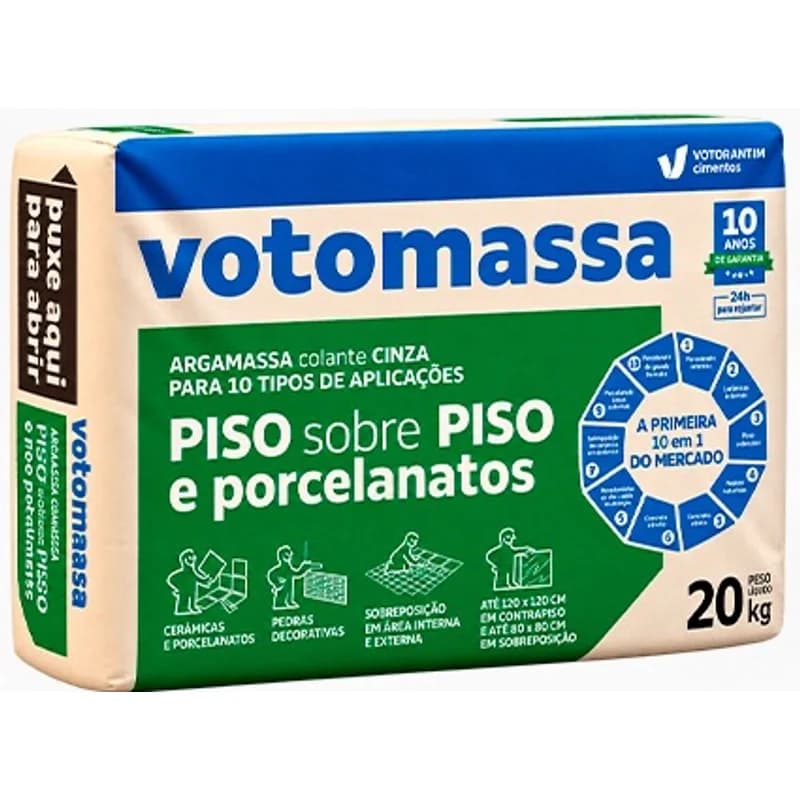 Argamassa Votomassa Piso sobre Piso Cinza 20 kg