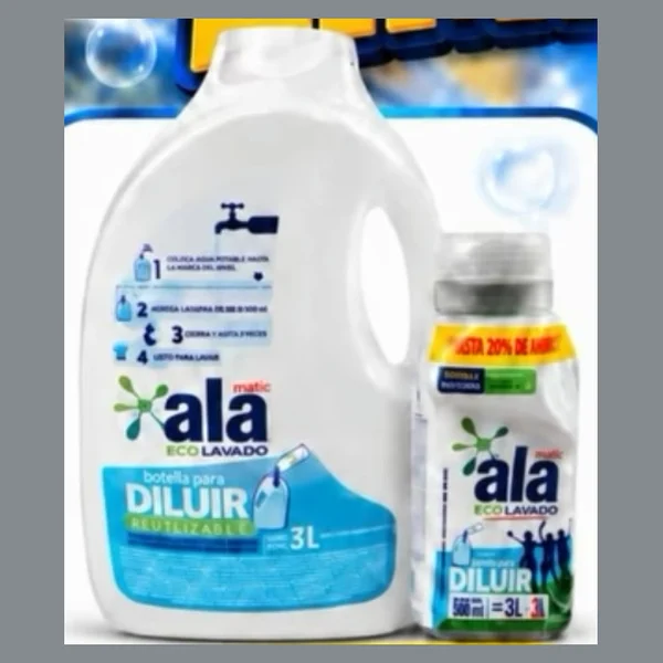 Jabón líquido Ala Ecolavado para diluir 500 ml + botella para diluir 3 L — folleto "Súper Promo Limpieza" (hasta 31/10/2026), Instagram @ceferino.supermercados