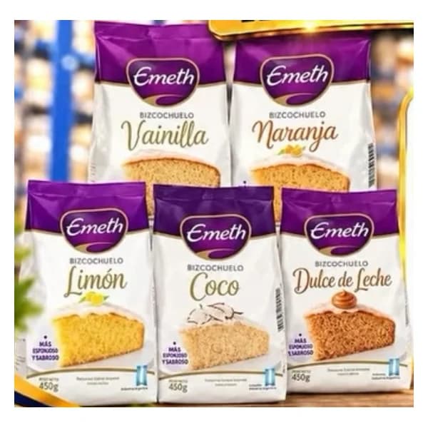 Bizcochuelo Emeth 450 g (vainilla, naranja, limón, dulce de leche o coco) — publicación Instagram @ceferino.supermercados "Ofertas imperdibles", válidas hasta el 30/10/2026 o hasta agotar stock en todas las sucursales
