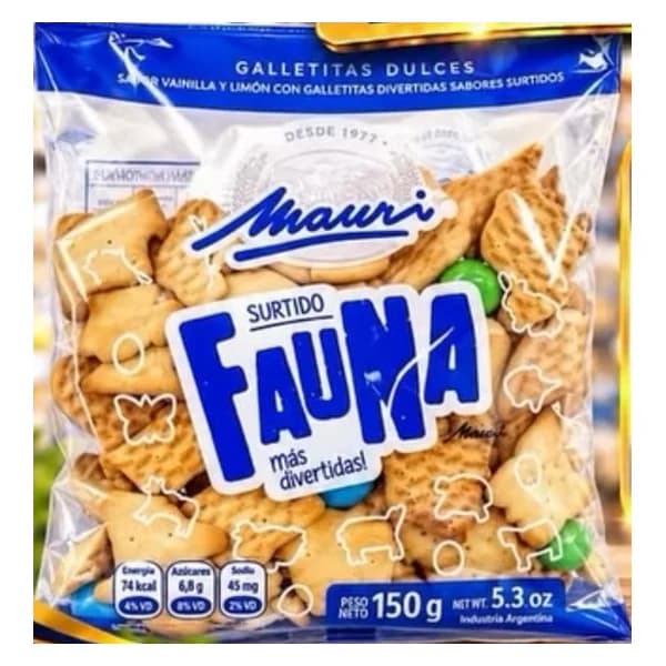 Galletitas dulces Mauri Fauna surtido 150 g — publicación Instagram @ceferino.supermercados "Ofertas imperdibles", válidas hasta el 30/10/2026 o hasta agotar stock en todas las sucursales