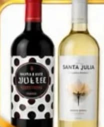 Vino Santa Julia Chenin dulce o tinto dulce 750 ml — publicación Instagram @ceferino.supermercados "Ofertas imperdibles", válidas hasta el 30/10/2026 o hasta agotar stock en todas las sucursales (recorte del folleto, 21/10/2026)