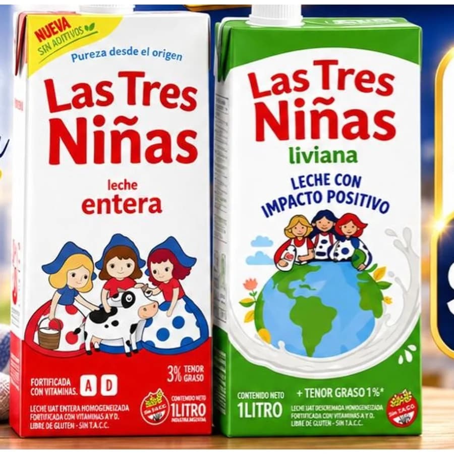 Leche Líquida Las Tres Niñas x 1 L (entera o descremada)