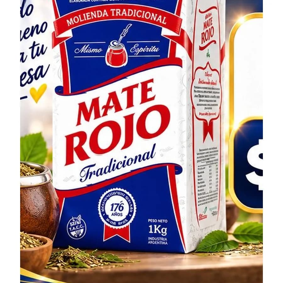 Yerba Mate Rojo Tradicional x 1 kg