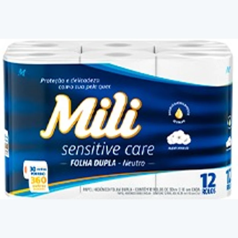 Papel higiênico Mili folha dupla 30 m com 12