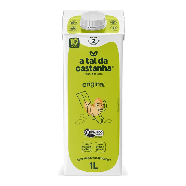 Bebida A Tal da Castanha original 1 L — foto de catálogo de www.bistek.com.br (https://www.bistek.com.br/bebida-vegetal-a-tal-da-castanha-original-1l-1925512/p); búsqueda encargada por el administrador, 24/10/2026