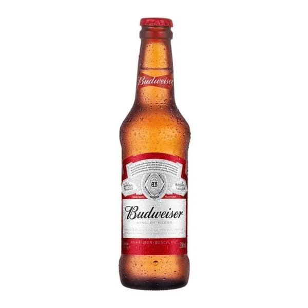 Cerveja Budweiser long neck 330 ml — foto de catálogo de www.bistek.com.br (https://www.bistek.com.br/cerveja-budweiser-american-lager-330ml-long-neck-1868675/p); búsqueda encargada por el administrador, 24/10/2026