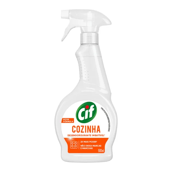 Desengordurante Cif cozinha gatilho 500 ml — foto de catálogo de www.bistek.com.br (https://www.bistek.com.br/limpador-desengordurante-cif-500ml-gatilho-1570382/p); búsqueda encargada por el administrador, 24/10/2026