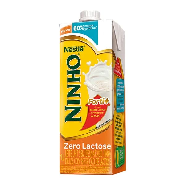 Leite Ninho zero lactose 1 L (integral ou Levinho) — foto de catálogo de www.bistek.com.br (https://www.bistek.com.br/leite-uht-ninho-1l-semidesnat-zrlactose-1787845/p); búsqueda encargada por el administrador, 24/10/2026