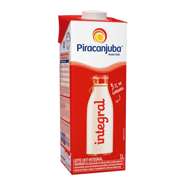 Leite Piracanjuba integral 1 L — foto de catálogo de www.bistek.com.br (https://www.bistek.com.br/leite-uht-piracanjuba-1l-integral-ctp-1816110/p); búsqueda encargada por el administrador, 24/10/2026