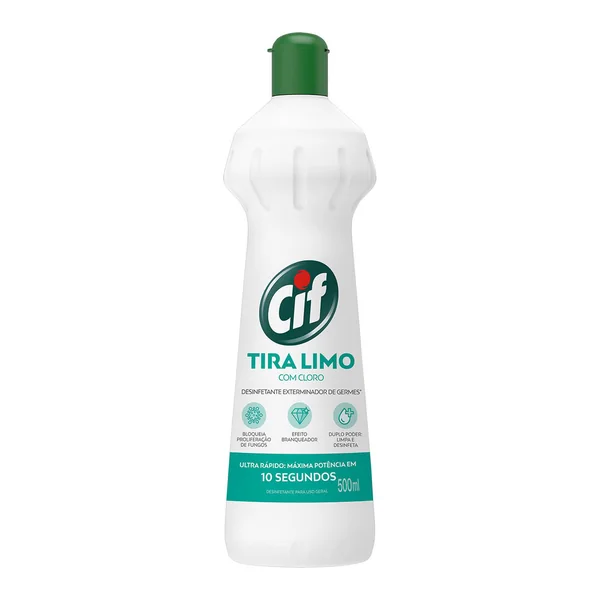 Limpador Cif tira-limo 500 ml — foto de catálogo de www.bistek.com.br (https://www.bistek.com.br/desinfetante-cif-500ml-tira-limo-cclsq-1976940/p); búsqueda encargada por el administrador, 24/10/2026