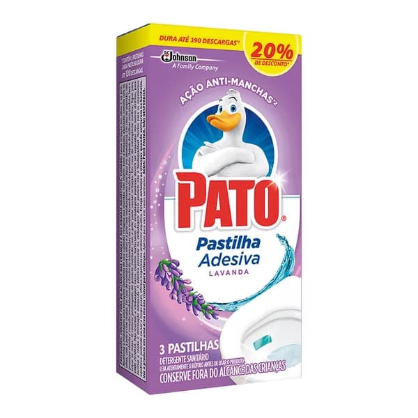 Pato pastilha adesiva (citrus, lavanda ou marine) — foto de catálogo de www.bistek.com.br (https://www.bistek.com.br/pastilha-adesiva-pato-c3-lavanda-of-esp-1827715/p); búsqueda encargada por el administrador, 24/10/2026