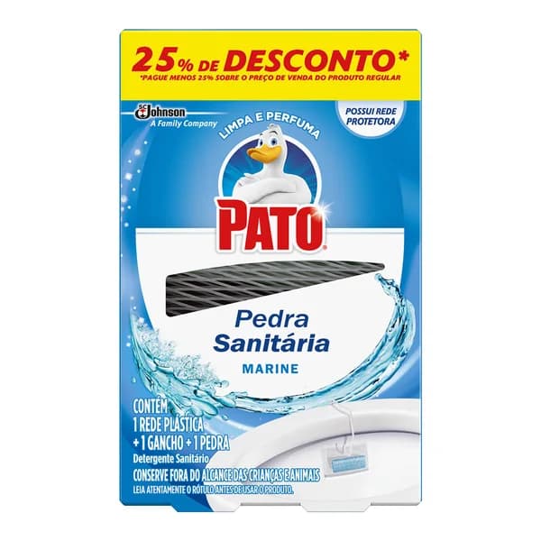 Pato pedra perfumada (lavanda ou marine) — foto de catálogo de www.bistek.com.br (https://www.bistek.com.br/pedra-sanitaria-pato-marine-of-esp-1847473/p); búsqueda encargada por el administrador, 24/10/2026