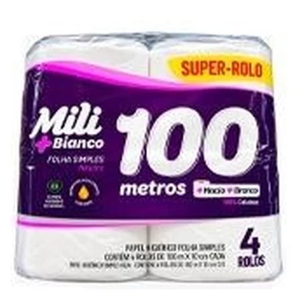 Papel higiênico Mili Bianco folha simples 100 m c/4 — folheto Bonno "Esquenta Final de Semana" / "Alerta de Preço Baixo" (29–31/10/2026), Instagram @bonnoatacarejo (imagens meramente ilustrativas)