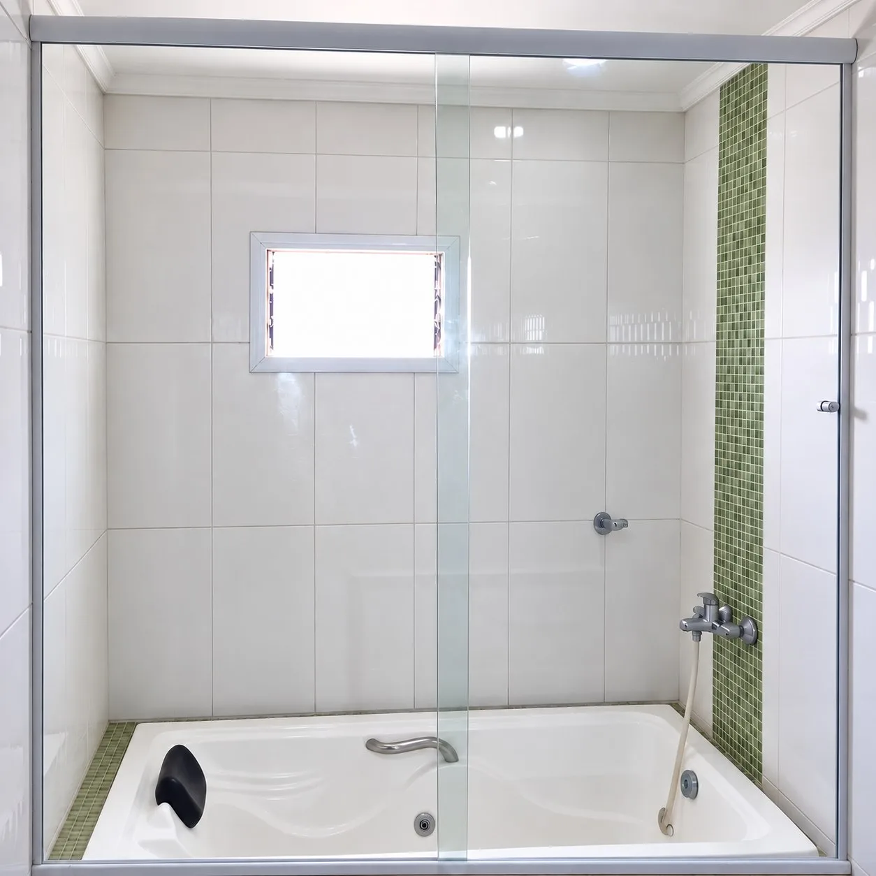 Mampara para bañera de vidrio transparente