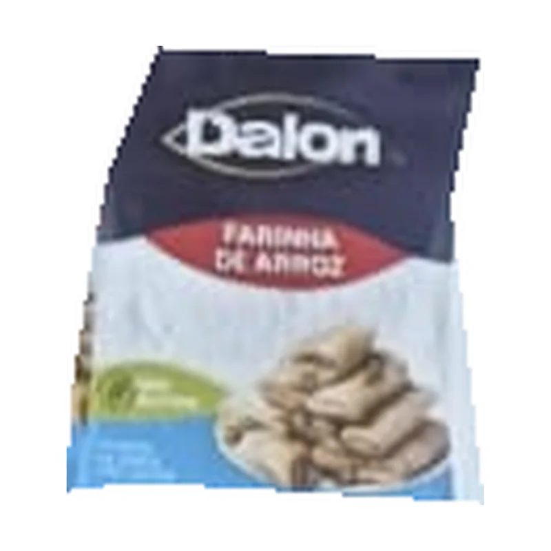 Harina de arroz Dalon 1 kg, envase original del folleto Rede Forte