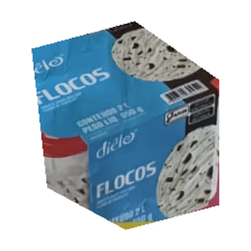 Helado tradicional Diêlo 2 l, envase original del folleto Rede Forte
