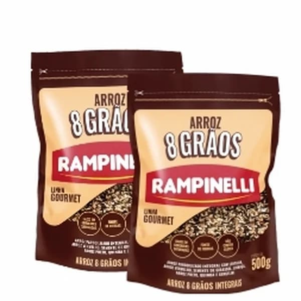 Arroz 8 grãos Rampinelli 500 g — folheto Verdurão (Rede Forte) "#VemEconomizar" válido até 17/10/2026 (Instagram @verduraosupermercado)