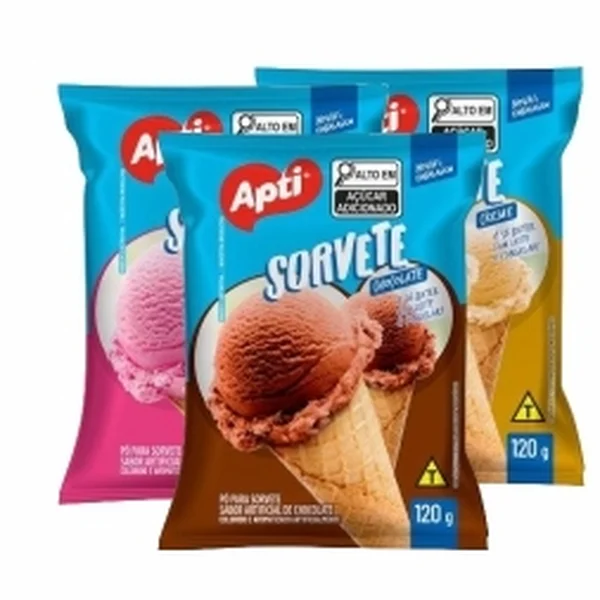 Pó para sorvete Apti 120 g — folheto Verdurão (Rede Forte) "#VemEconomizar" válido até 17/10/2026 (Instagram @verduraosupermercado)