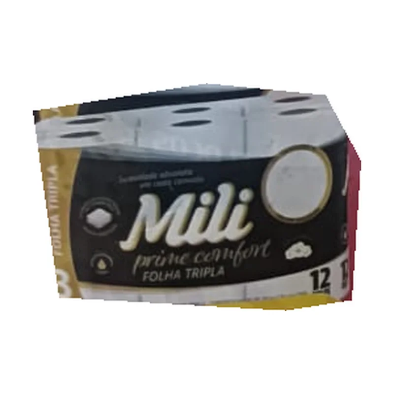 Papel higiénico Prime Comfort triple hoja Mili 12 rollos x 20 m, envase original del folleto Rede Forte