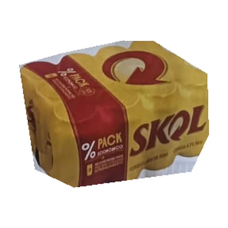 Cerveza Pilsen multipack Skol 12 x 350 ml, envase original del folleto Rede Forte