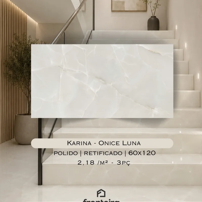 Porcelanato Karina Onice Luna Polido Retificado 60×120