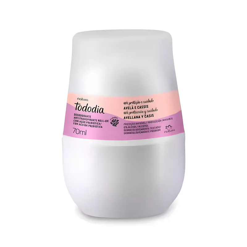 Desodorante Roll On Antitranspirante Prebiótico Tododia Avellana y Casis 70 ml — Natura