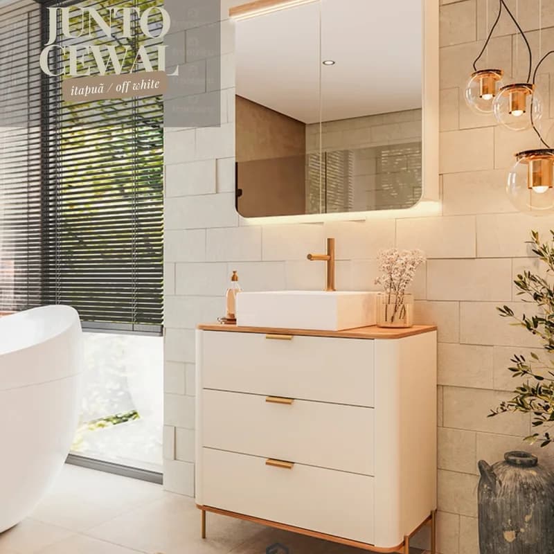 Conjunto de Banheiro Cewal Itapuã Off White